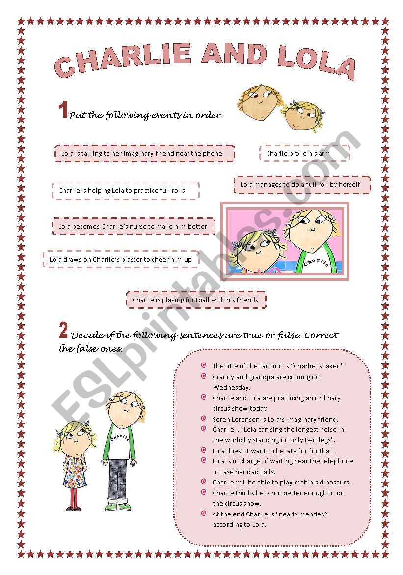 Charlie and Lola worksheet