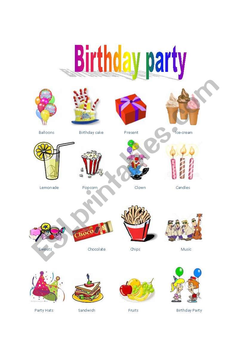 Birthday handout worksheet