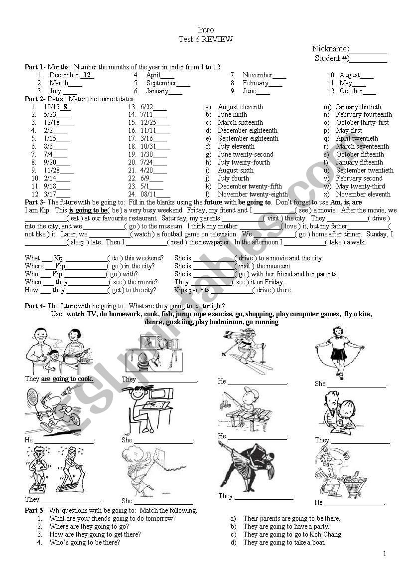 Test 6 Review worksheet