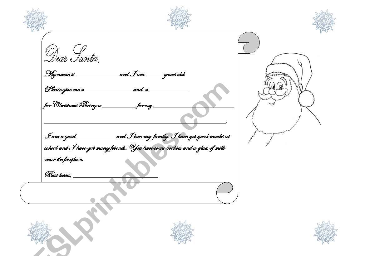 letter to santa worksheet