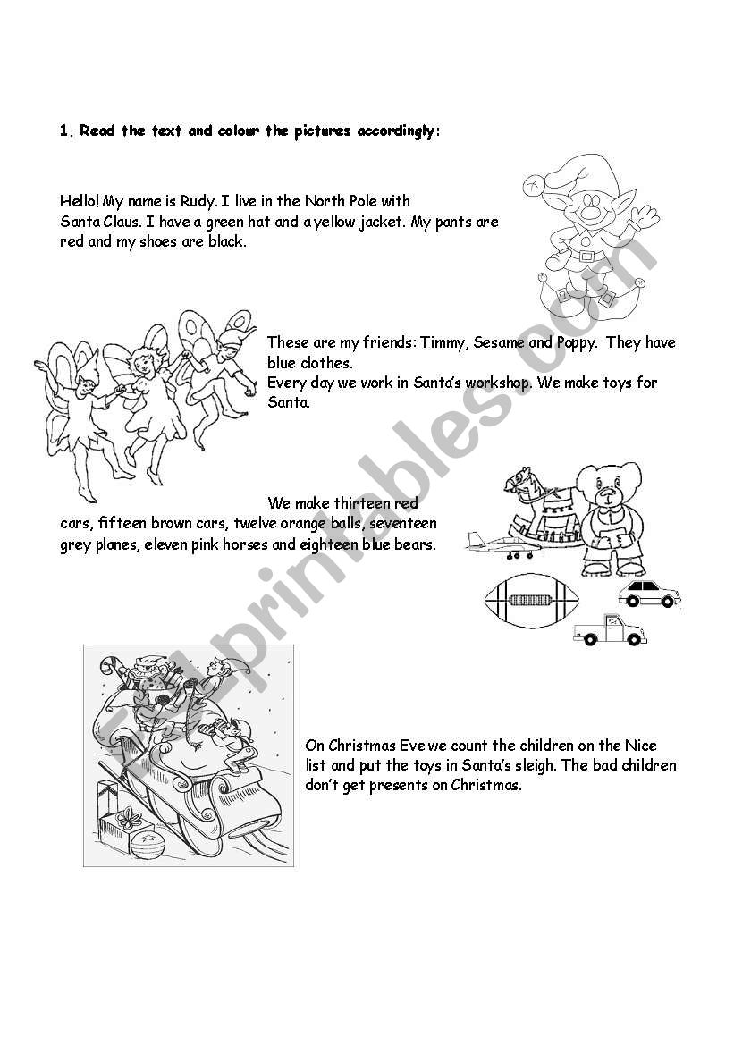 Elves  worksheet