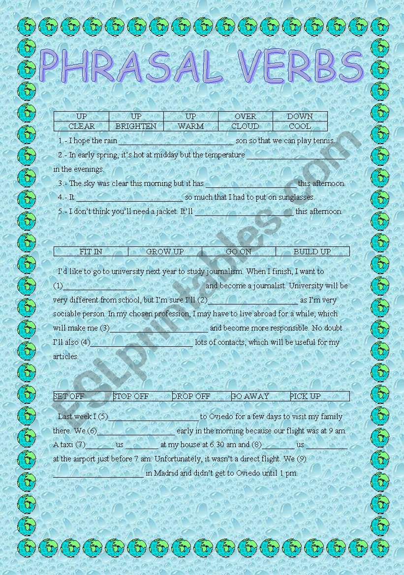 Phrasal verbs worksheet