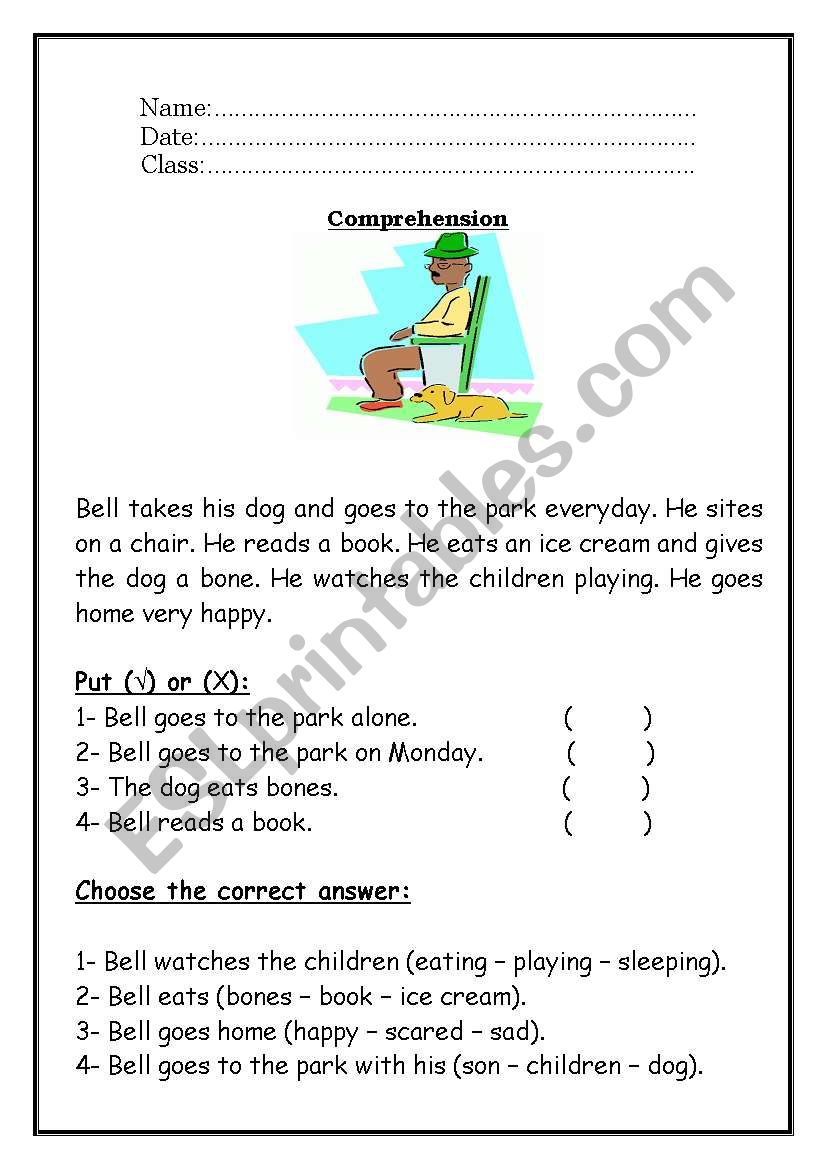 Reading Comprehension worksheet