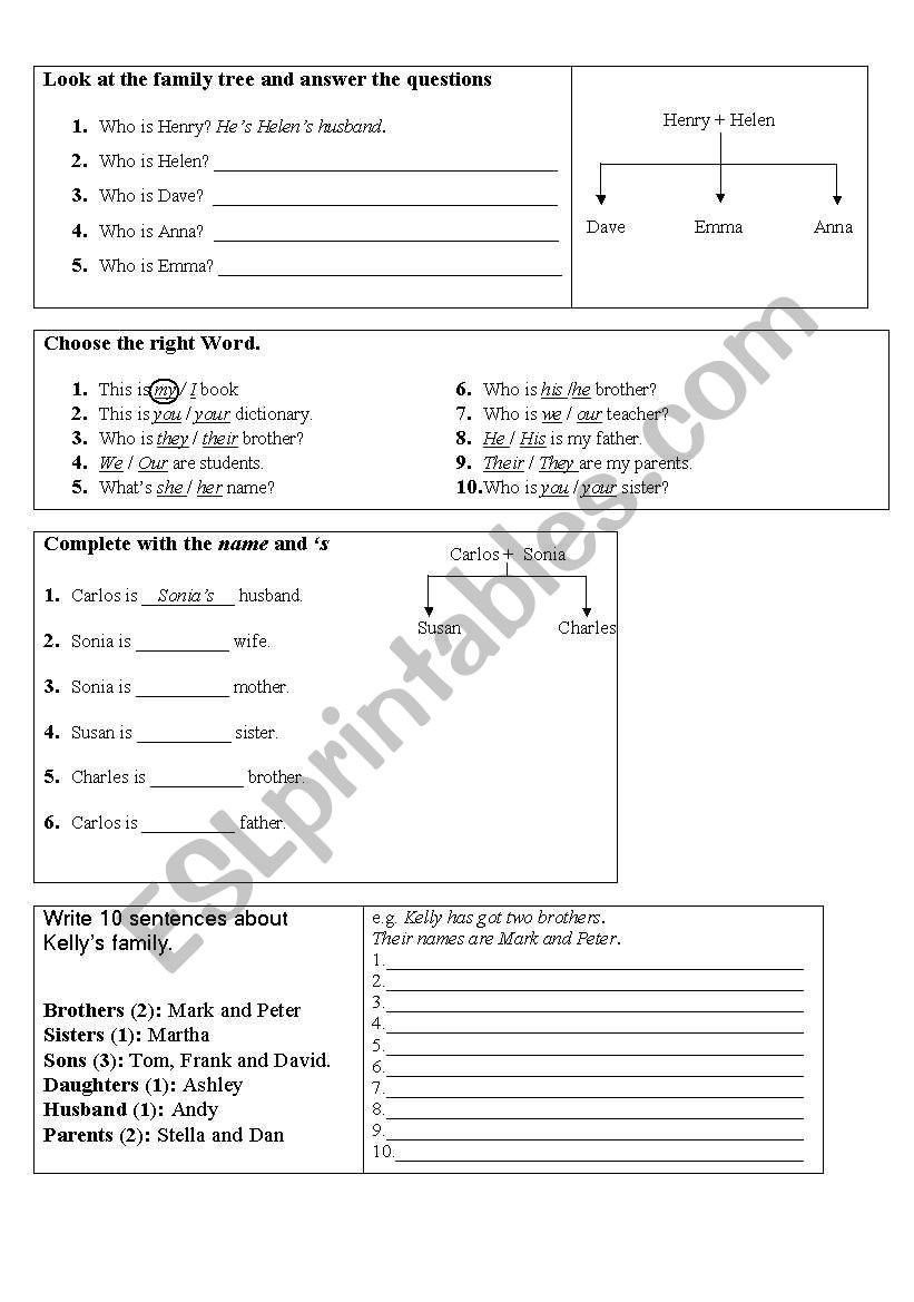 family worksheet