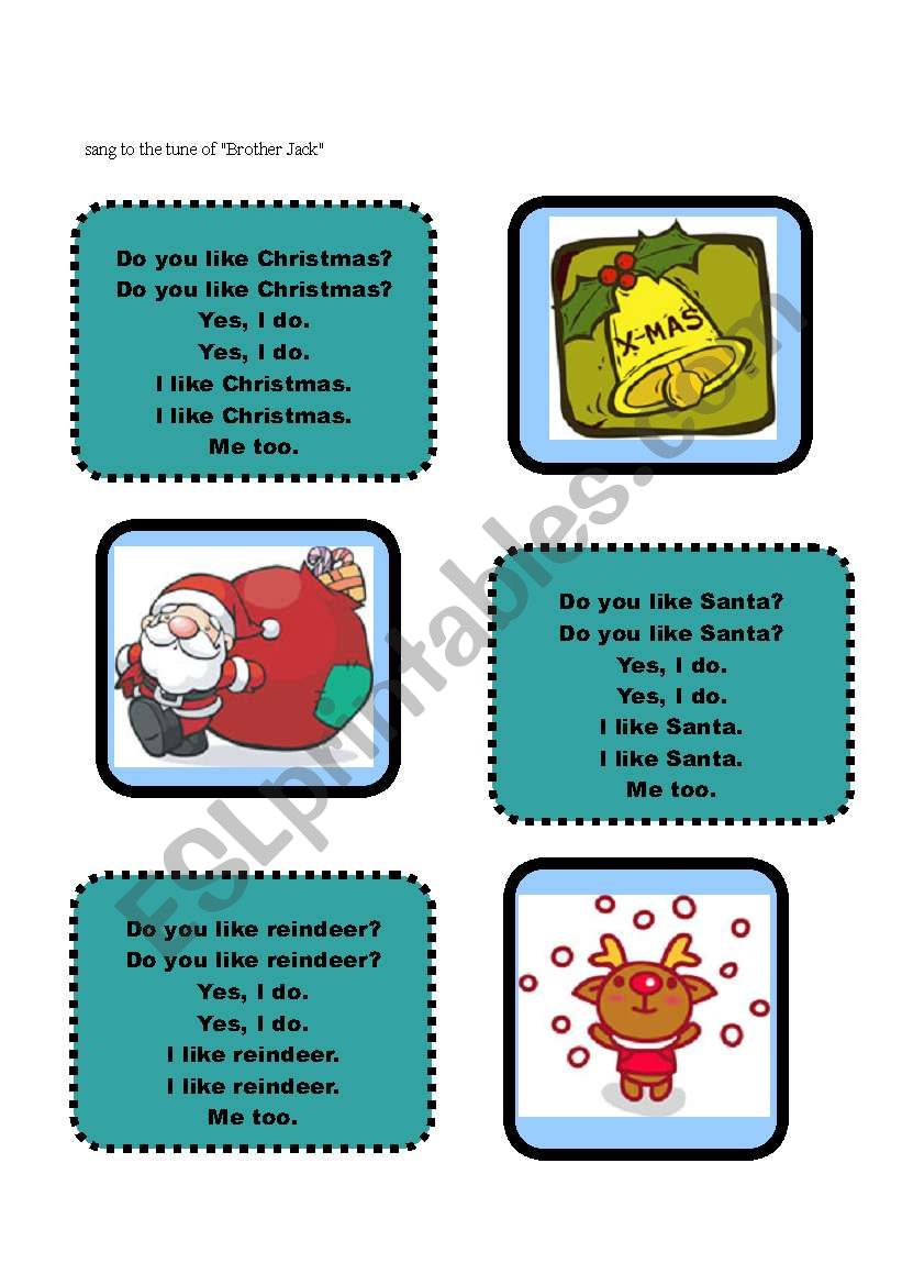 easy christmas song worksheet