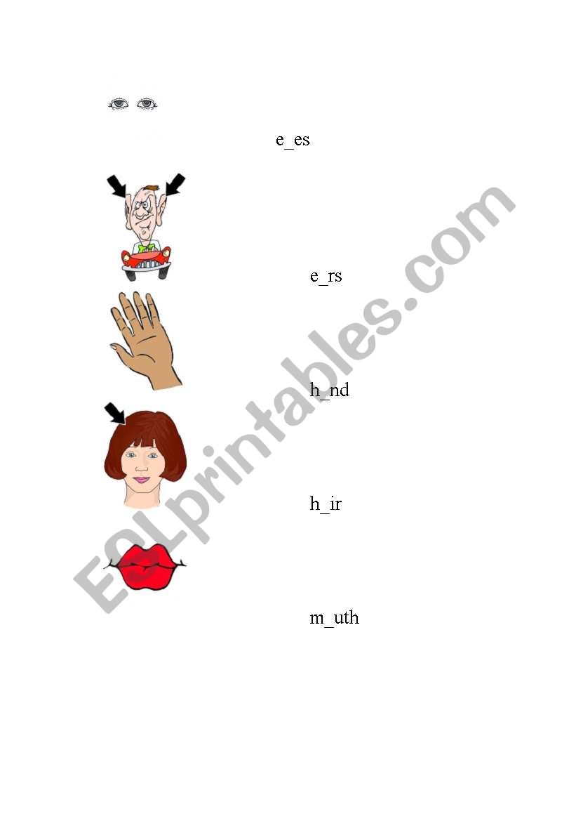 Body Parts worksheet