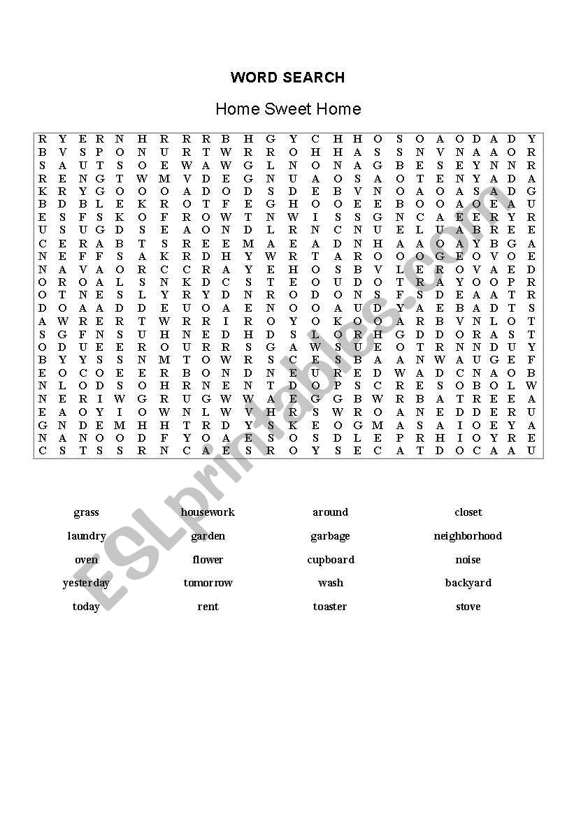 Home Sweet Home worksheet