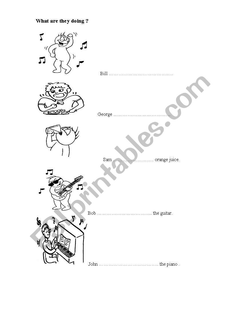 What are they doing?  worksheet