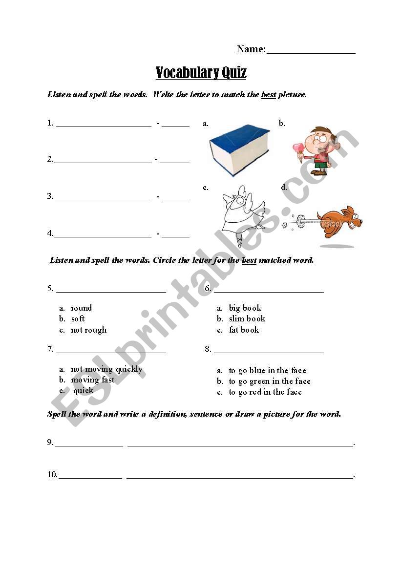adjectives worksheet