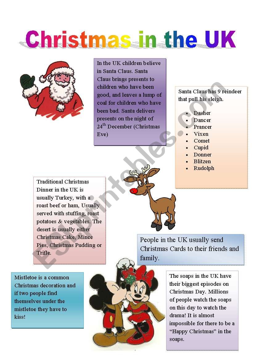 Christmas in the UK worksheet