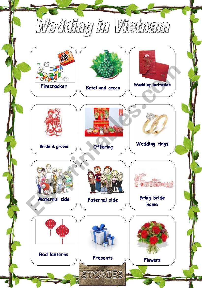 Wedding in Vietnam worksheet