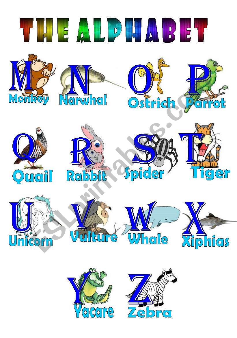 The alphabet (2/2) worksheet