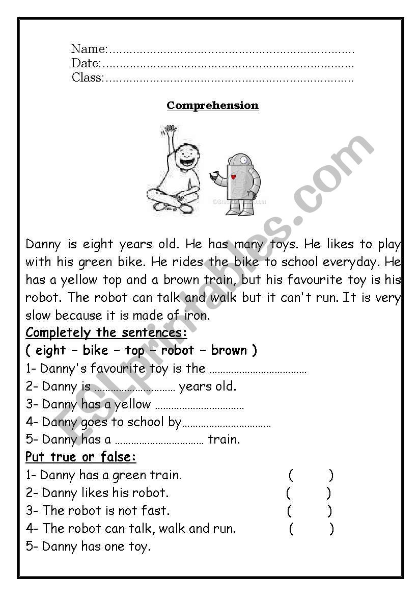 Reading Comprehension worksheet