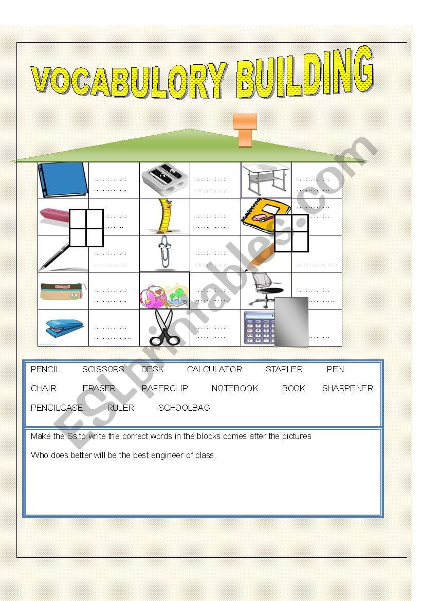 vocabulory worksheet