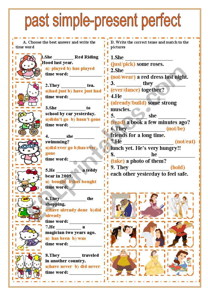 past simple-present perfect worksheet