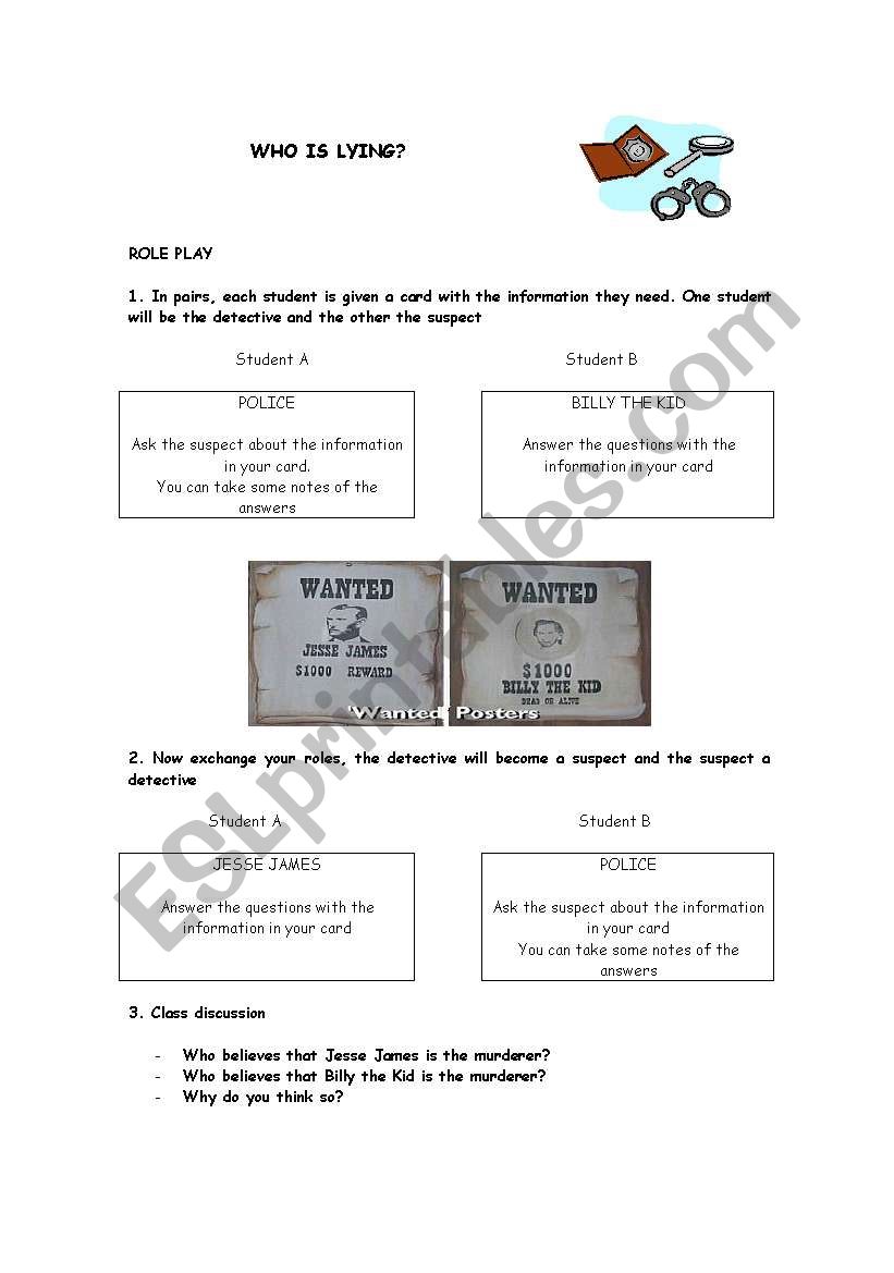 Detective worksheet