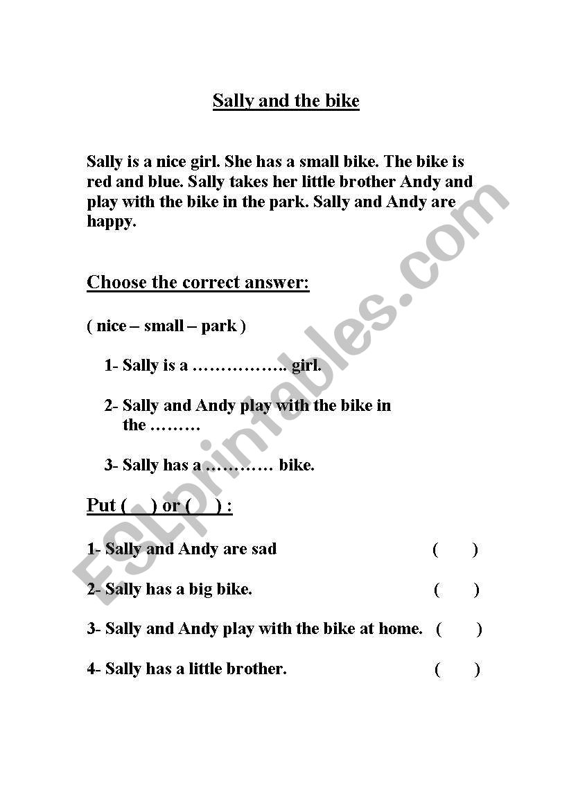 Reading Comprehension worksheet