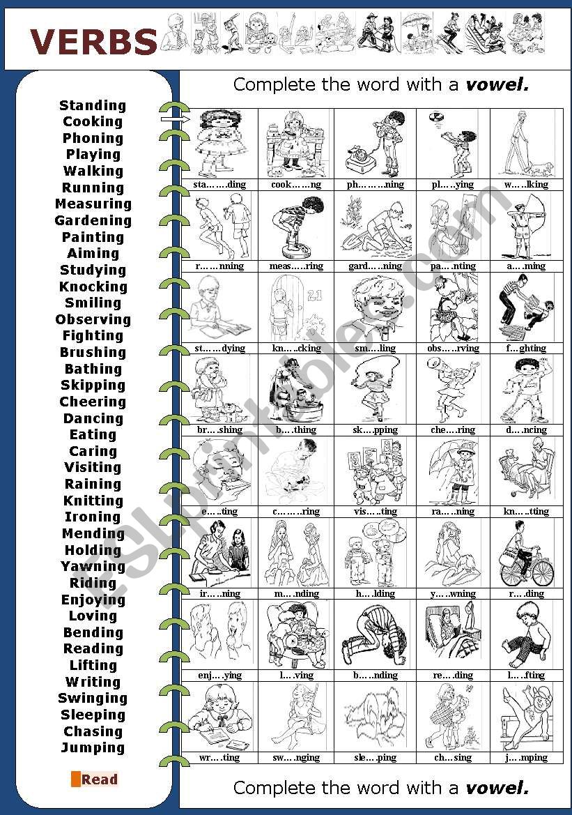 VERBS/ Present continuous worksheet