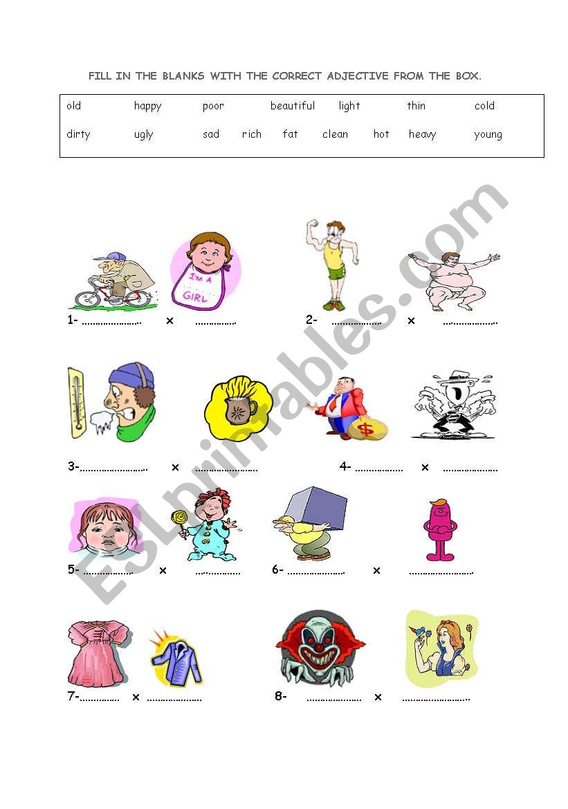 adjectives worksheet