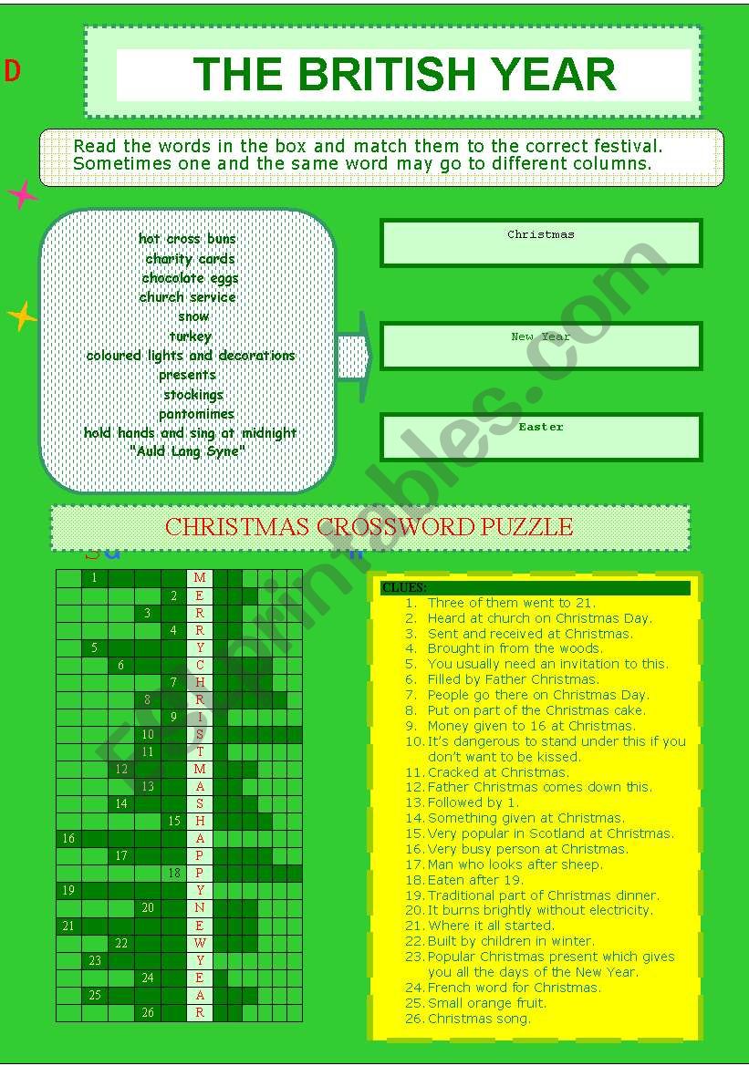 The British Year worksheet