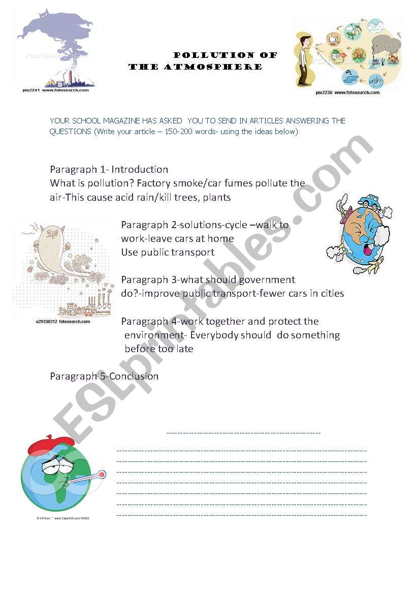 AIR POLLUTION worksheet