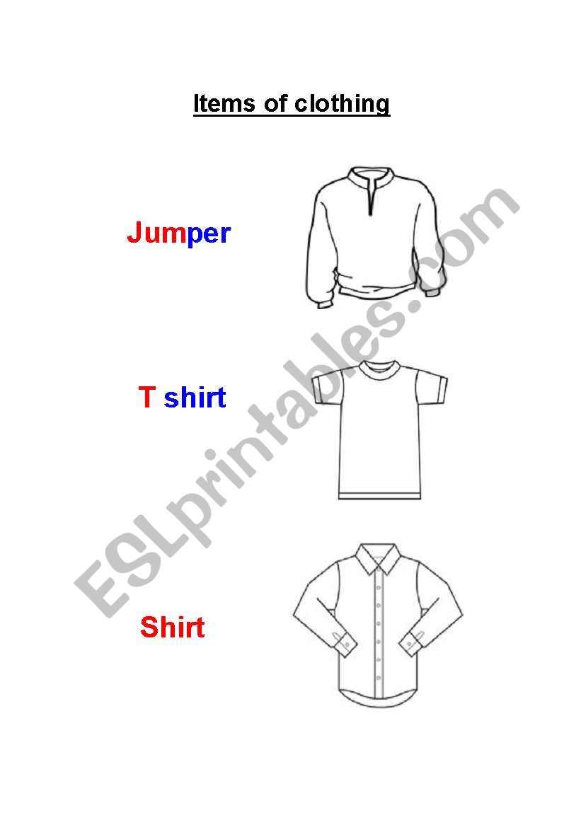 clothing vocabulary worksheet