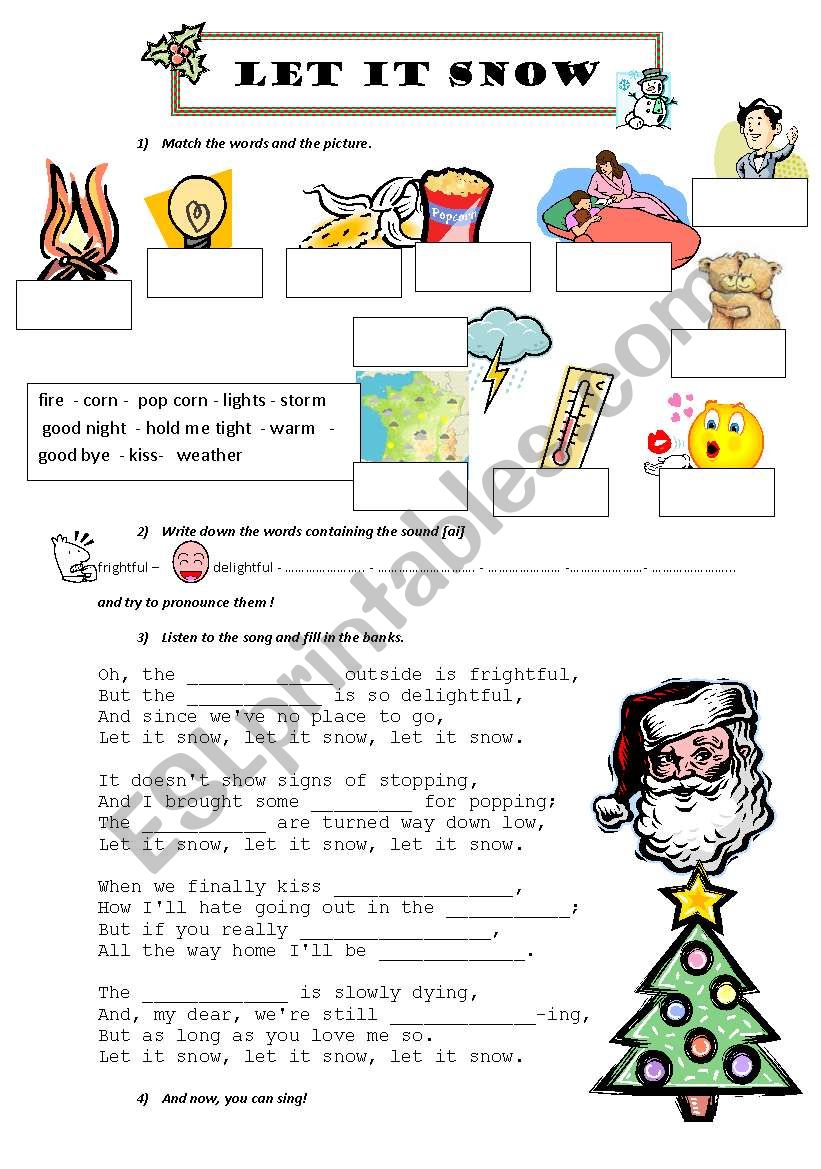 Let it snow worksheet