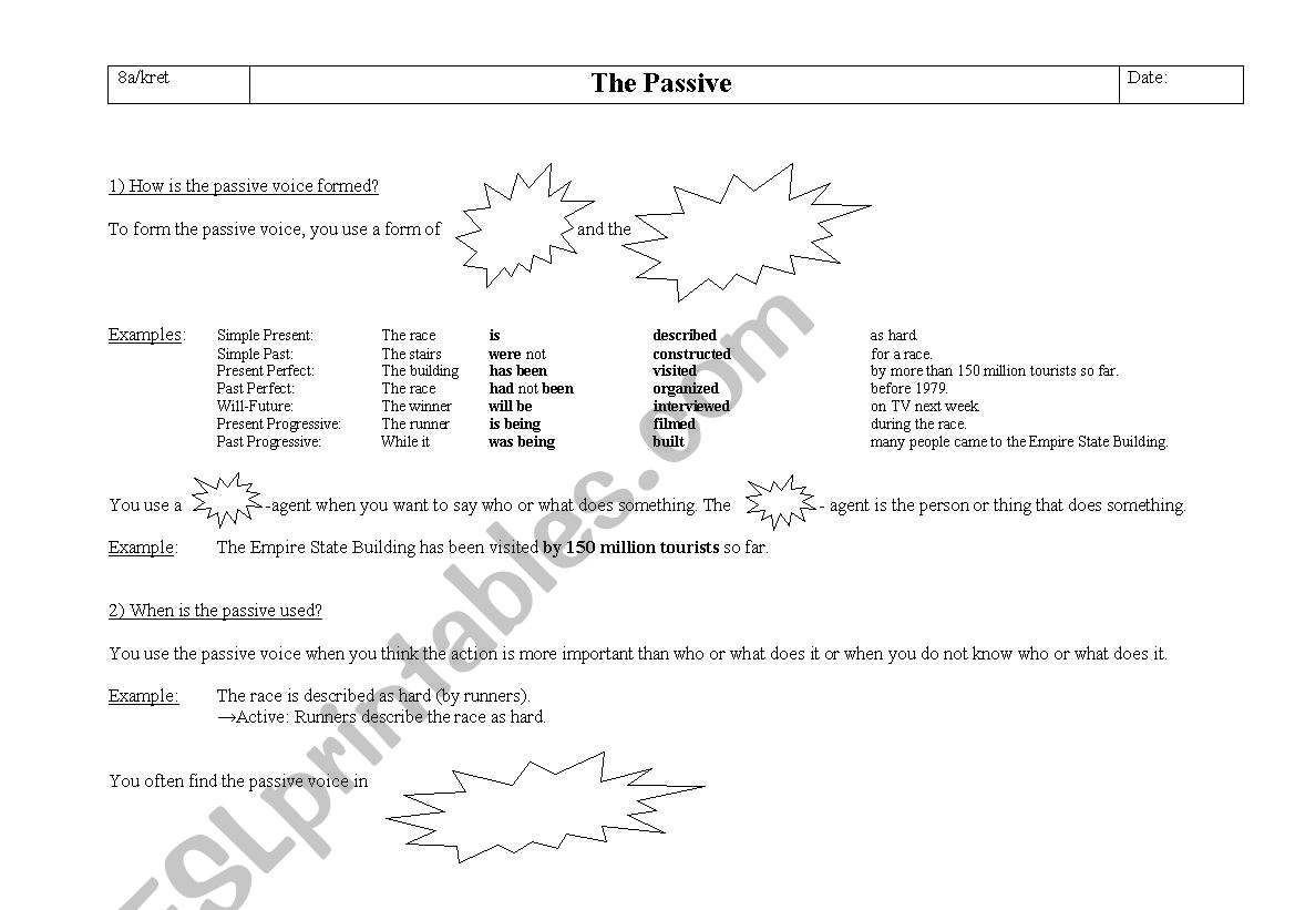 The passive rules worksheet