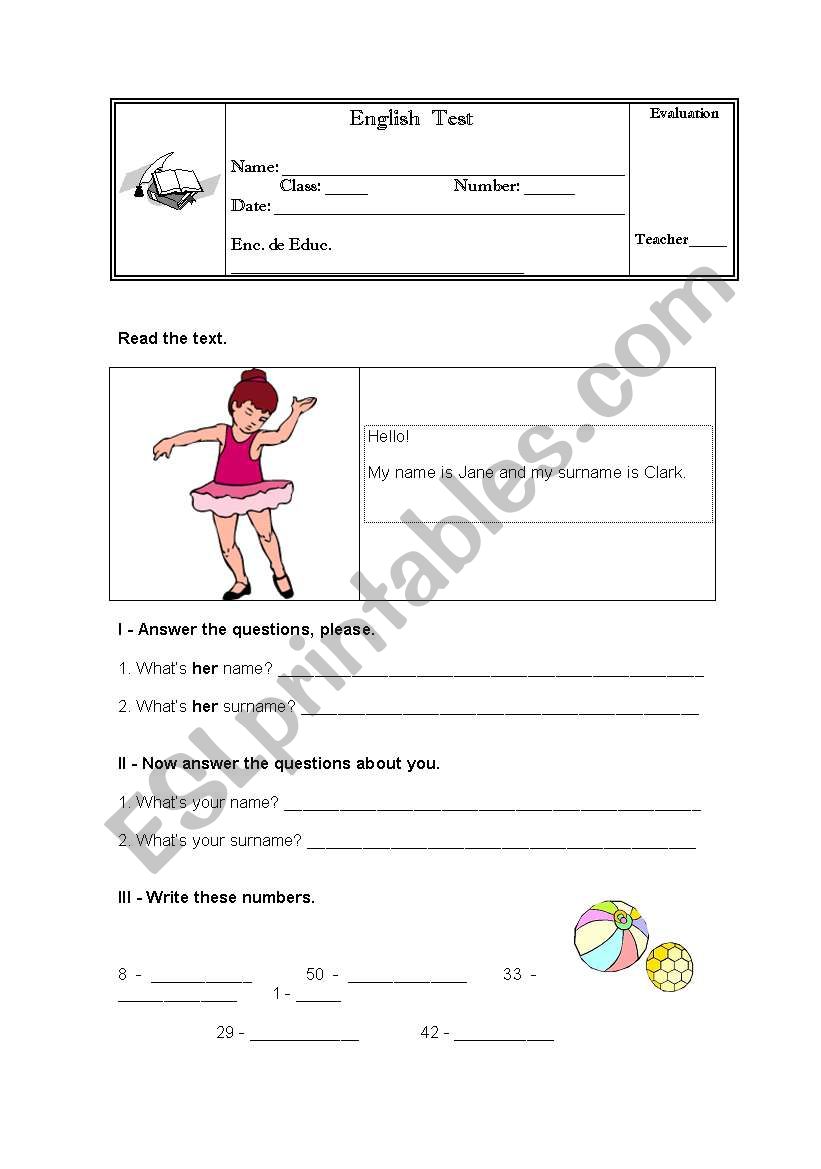 Jane ClarK worksheet