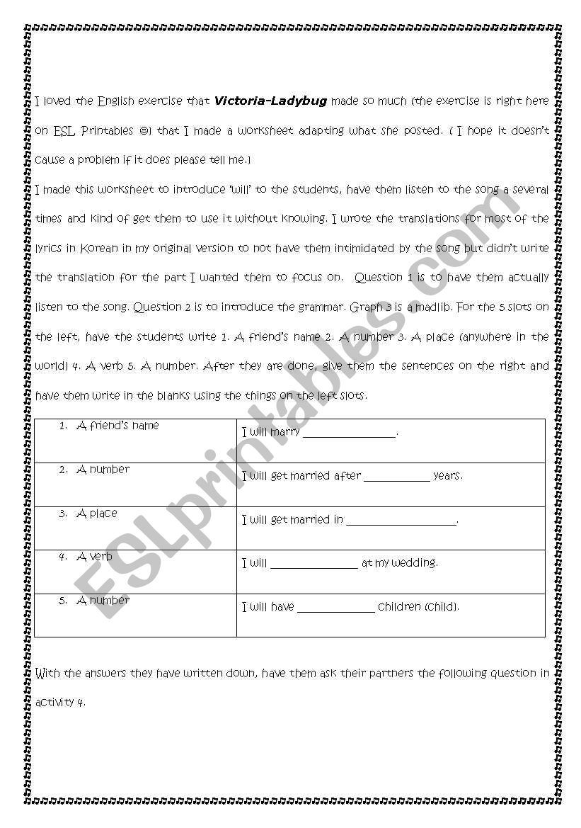 Ladybug Will You Marry Me Song Esl Worksheet By Endless0728 Ladybug Will You Marry Me Song Esl Worksheet By Endless0728