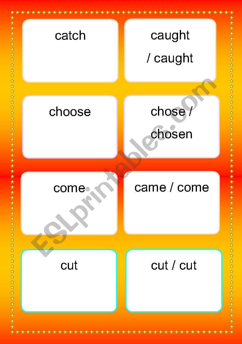 irregular verbs 2 worksheet