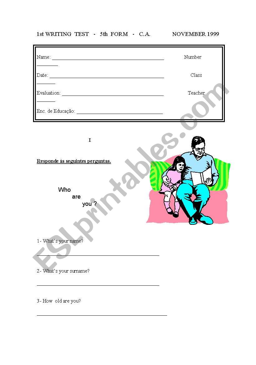 Who are you? worksheet