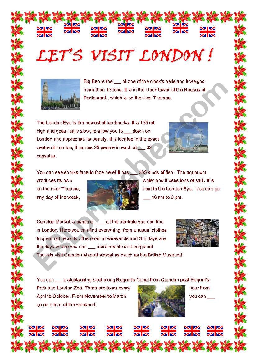 London landmarks worksheet