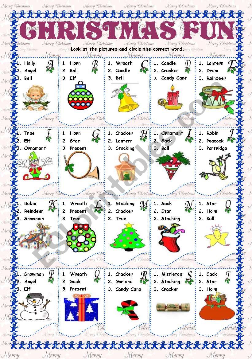 CHRISTMAS FUN: MULTIPLE CHOICE