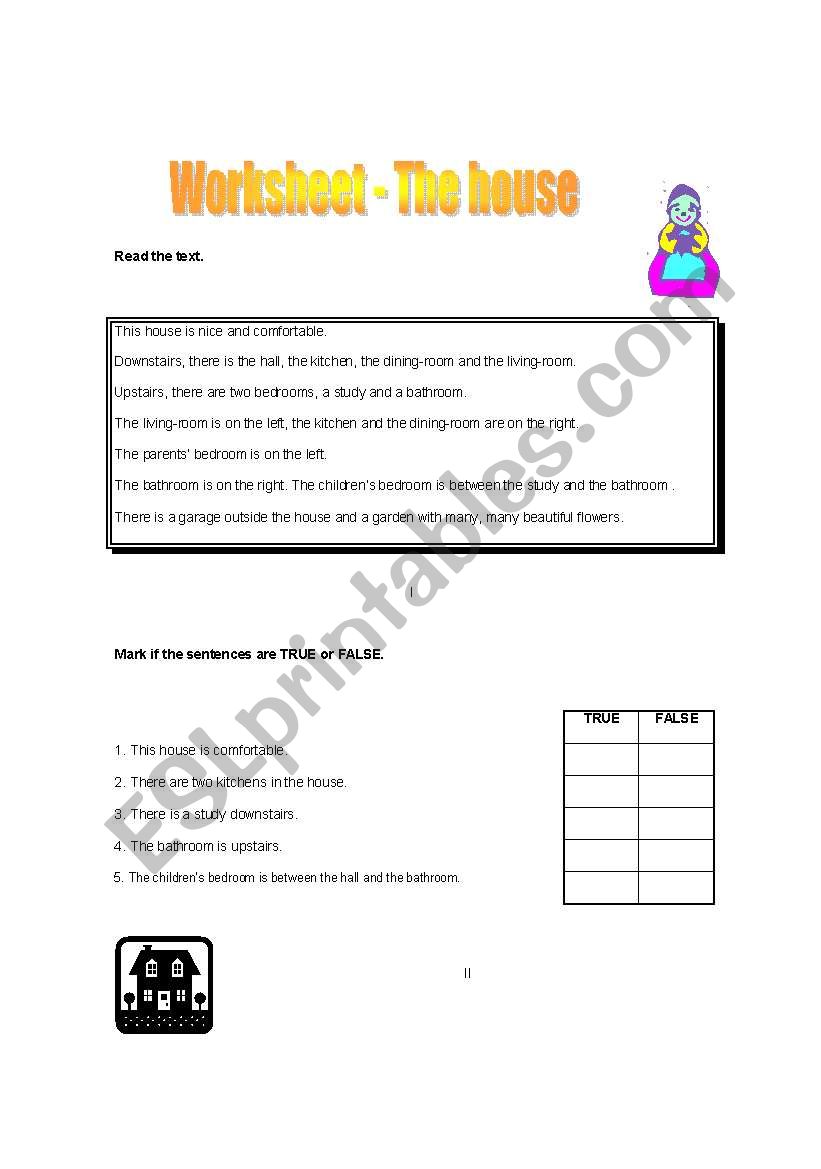Worksheet - The house worksheet