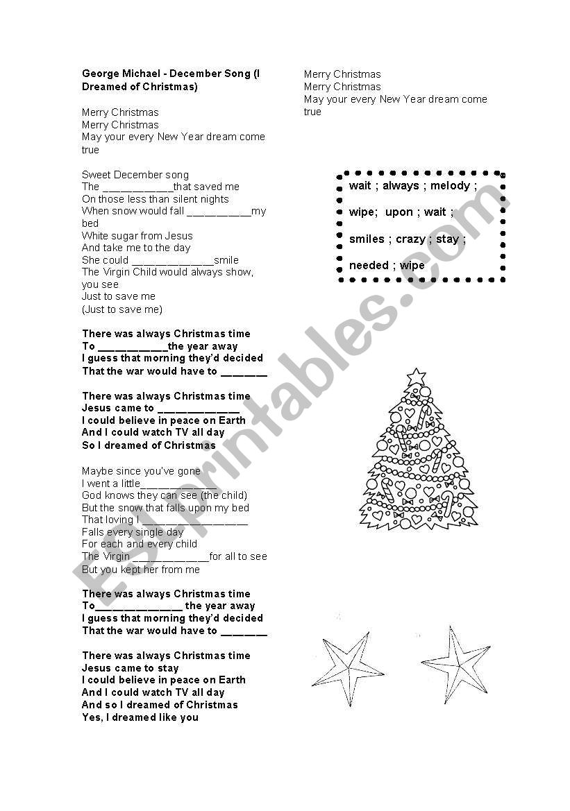 December Song worksheet