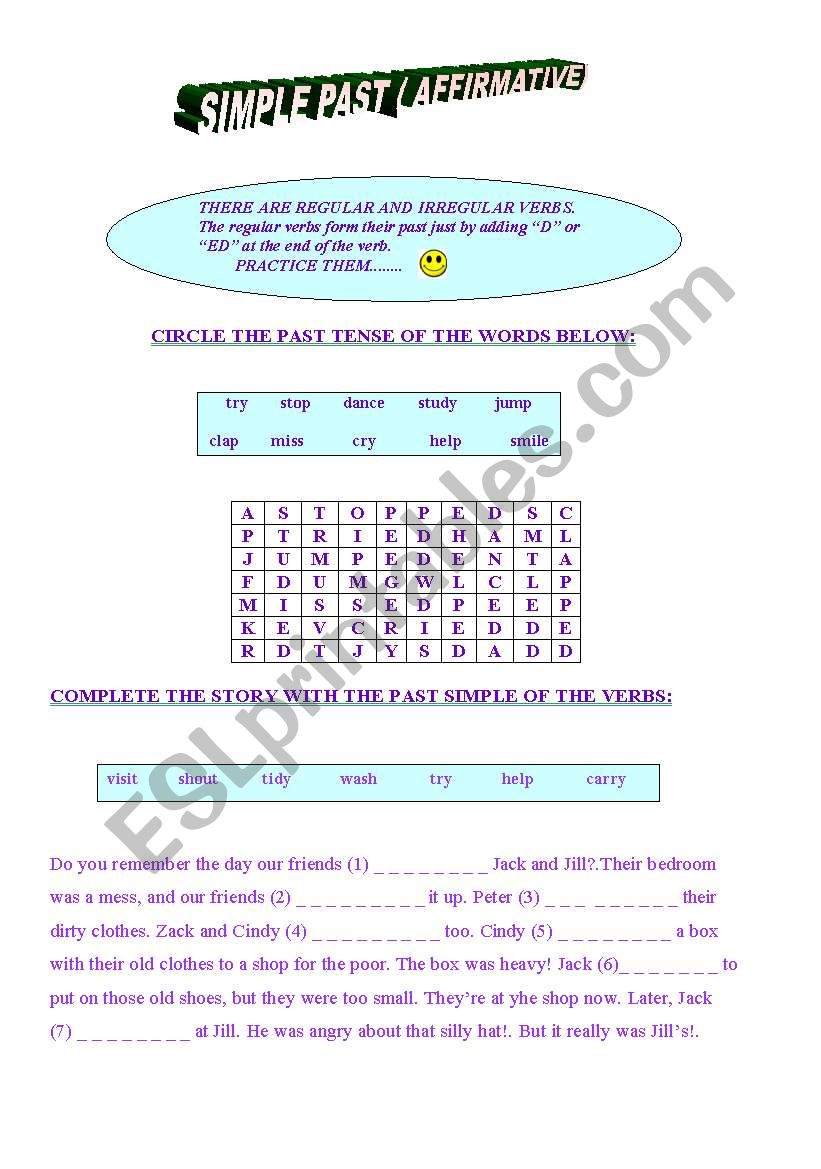 simple past affirmative worksheet