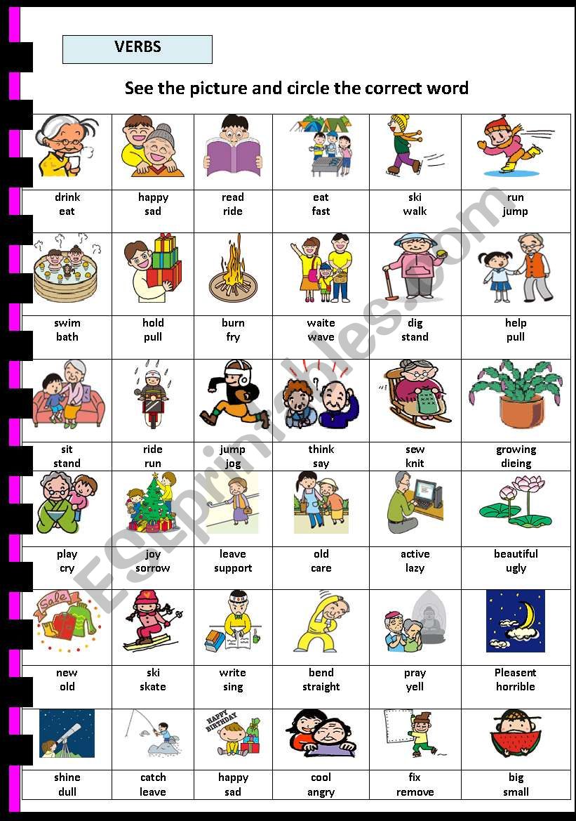 Verbs (Multiple) worksheet