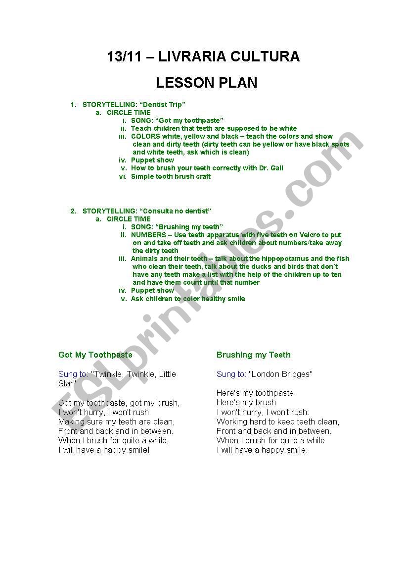 Healthy Teeth - involves numbers and animals