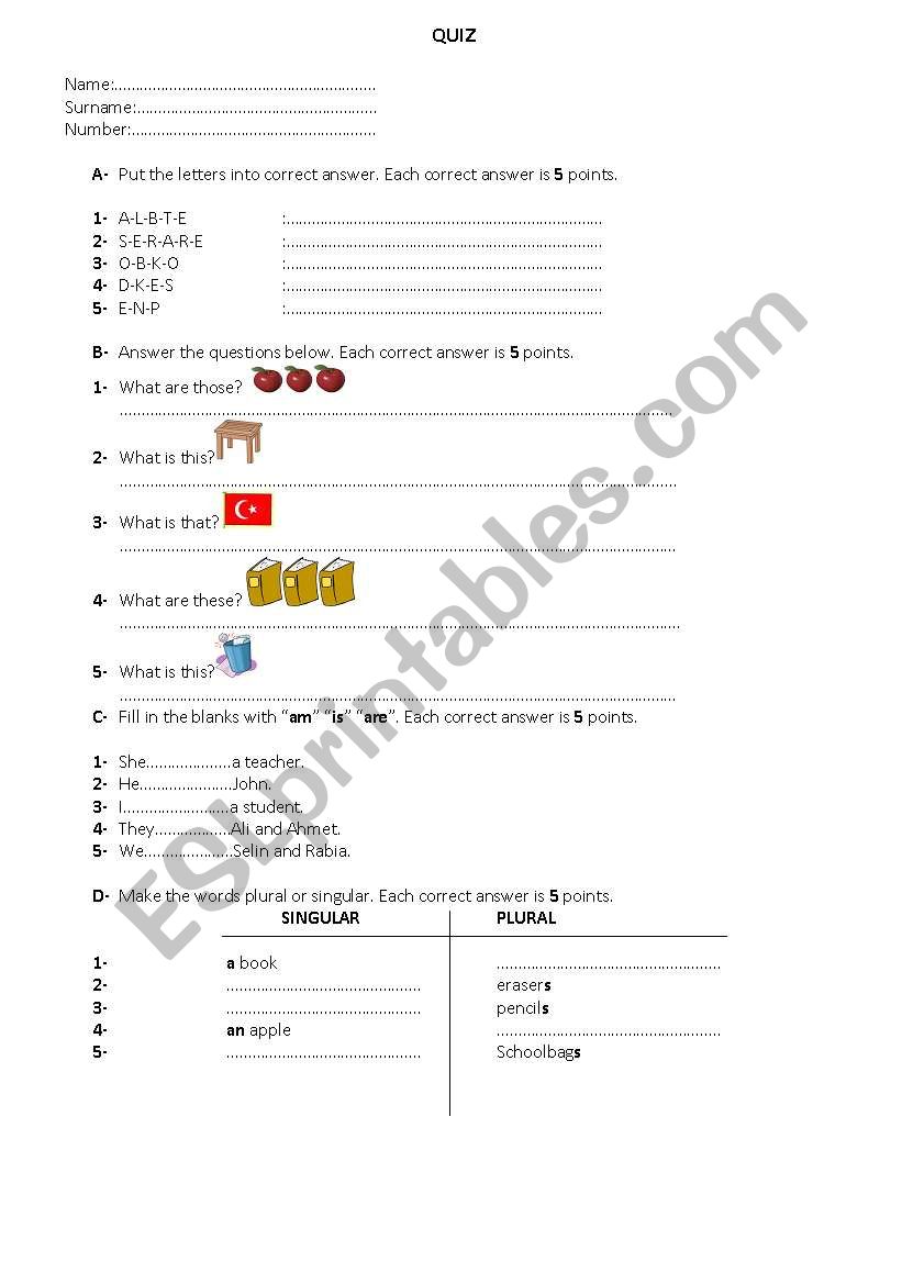 REVISION   FOR   THE  4TH GRADE STUDENTS