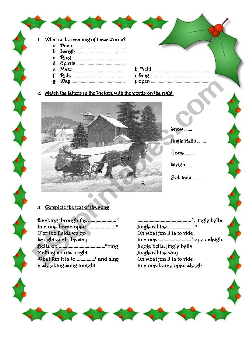 Jingle Bells  worksheet
