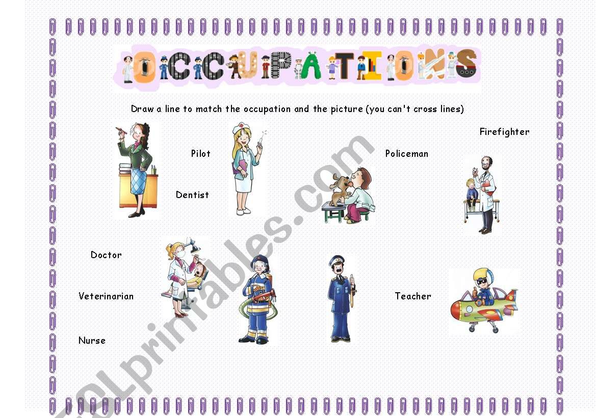 occupations worksheet