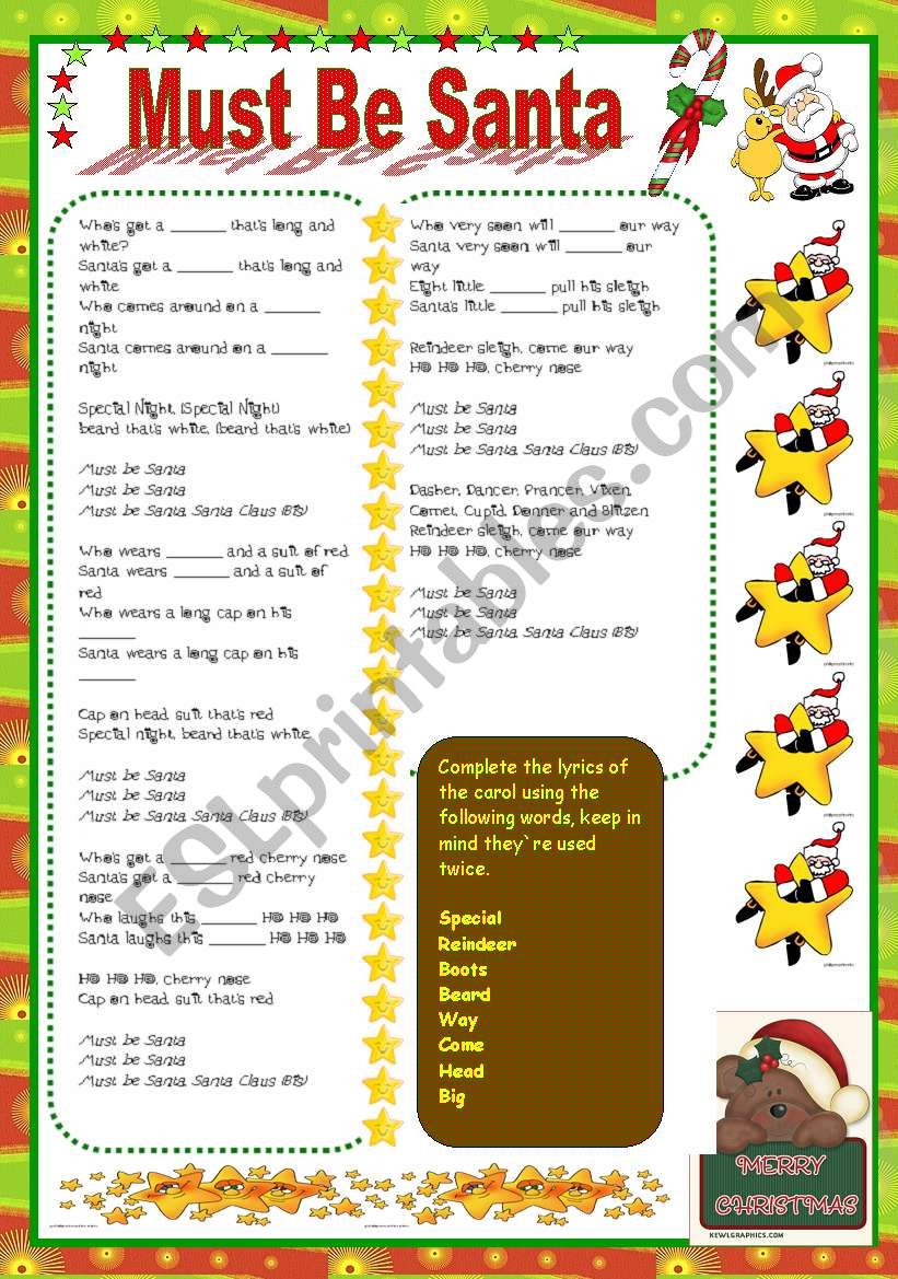 Must be Santa worksheet