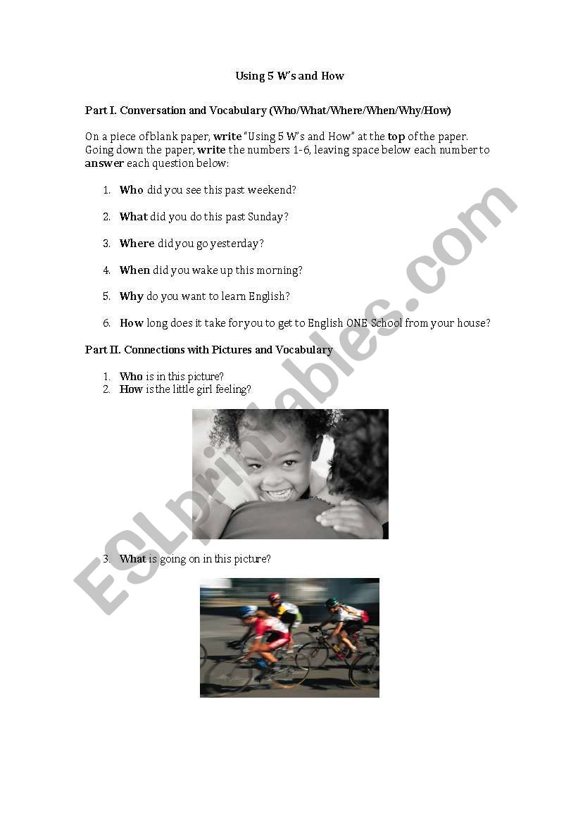 Questions worksheet