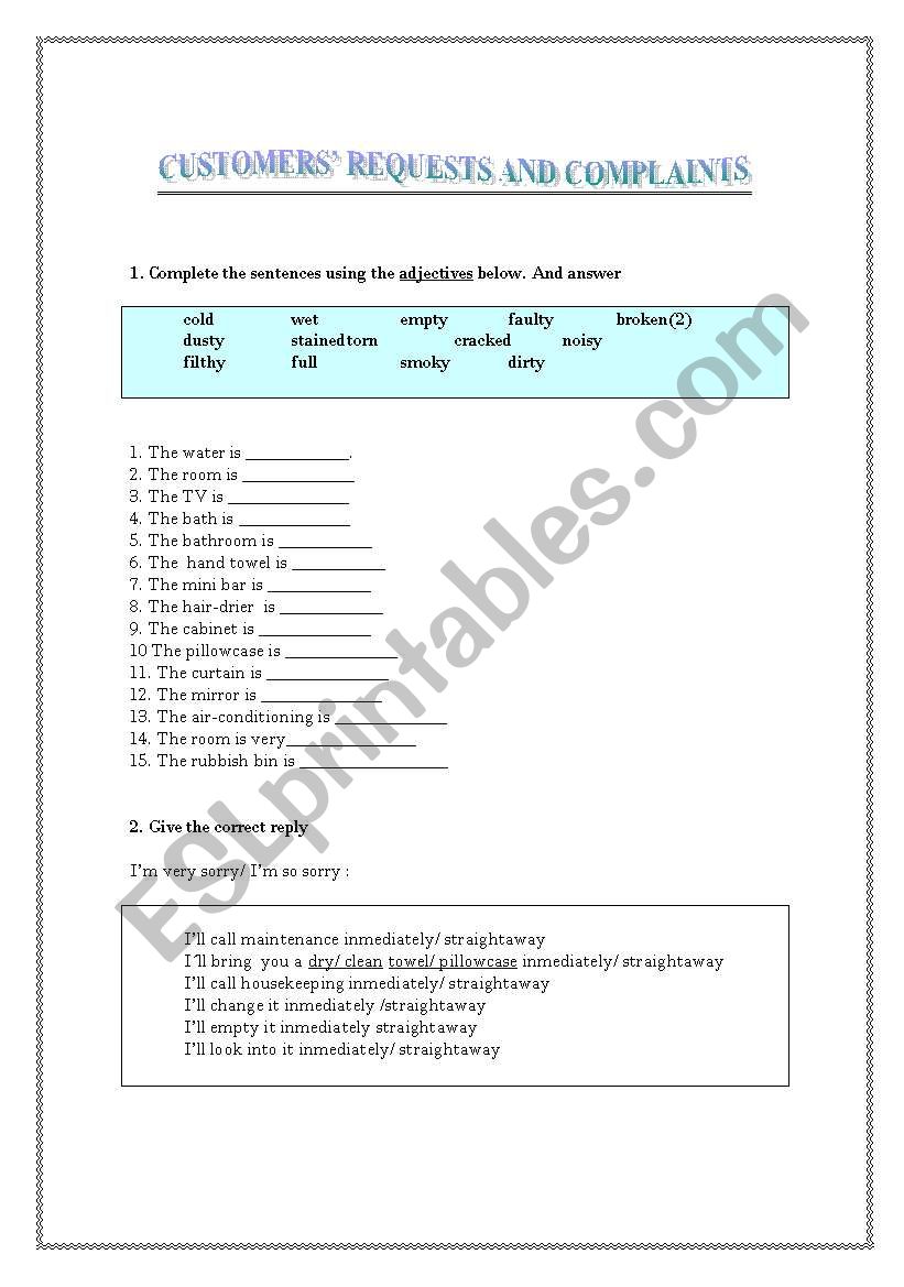 Customers Requests and complaints