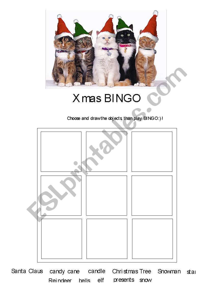 Xmas BINGO worksheet