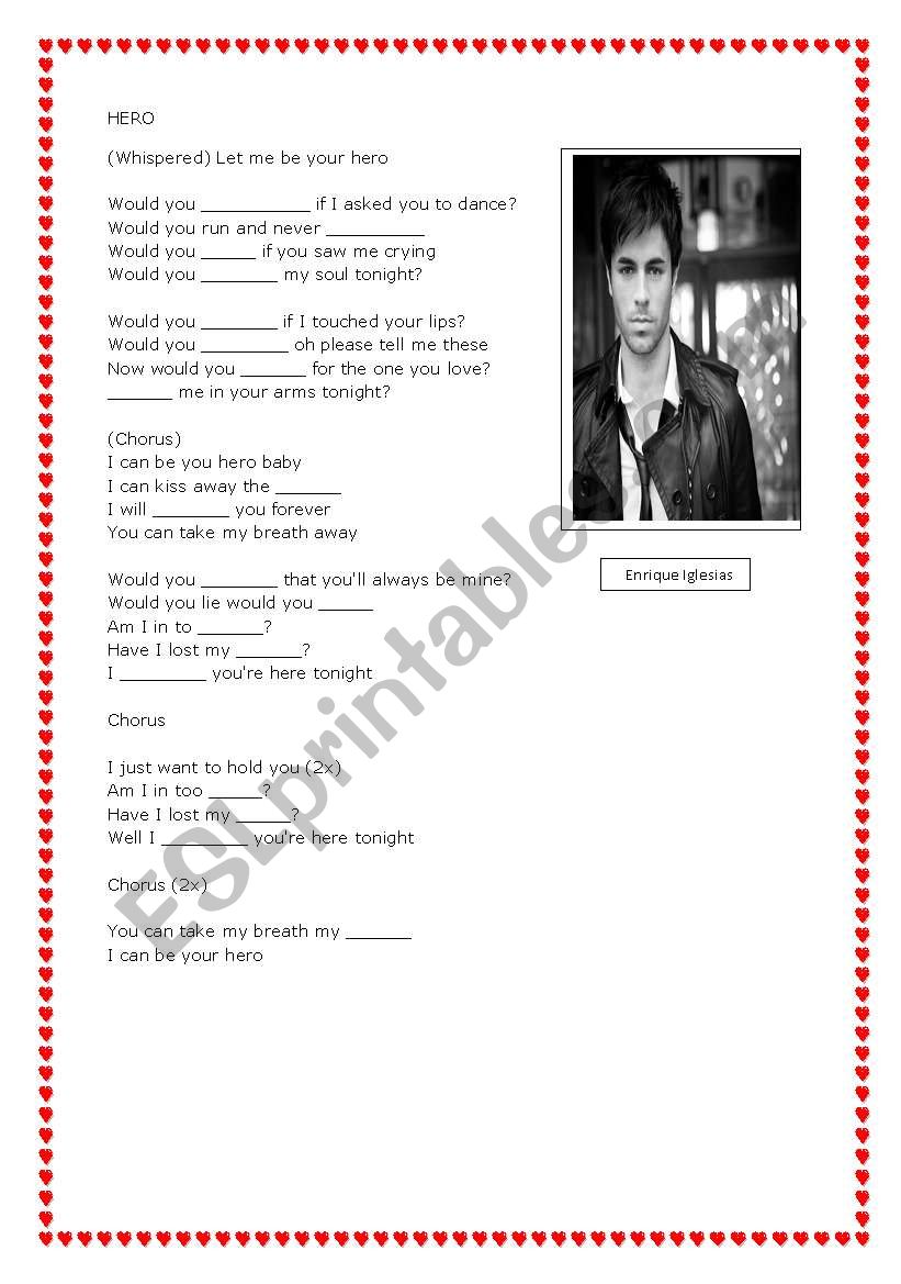 SONG  worksheet