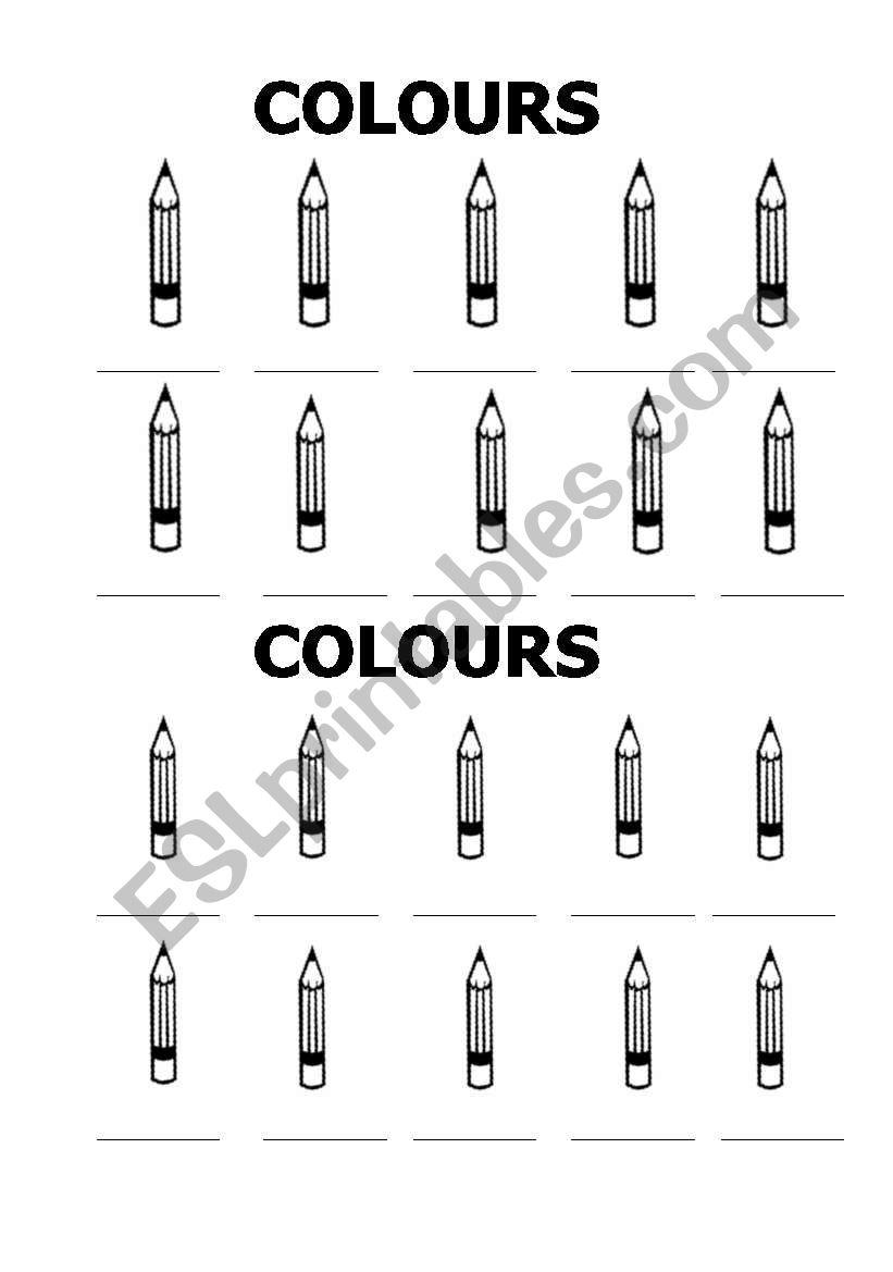 colours worksheet