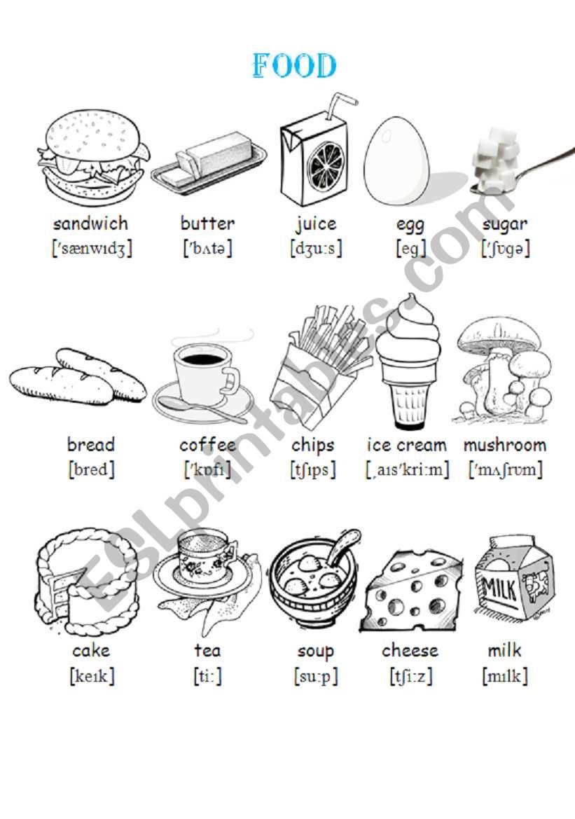 Food  worksheet