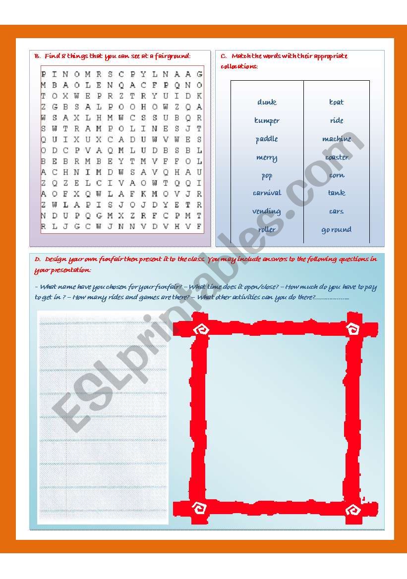 At the Fairground Part 3 worksheet